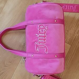 Juicy Couture Pink Velour Barrel Bag